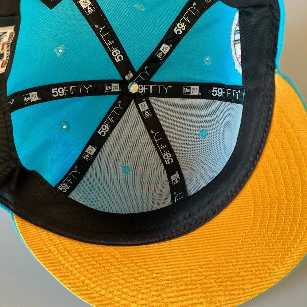 New Era Baltimore Orioles Fitted - Teal / Blue w/ Yellow UV - size 7 1/8 - Picture 9 of 10